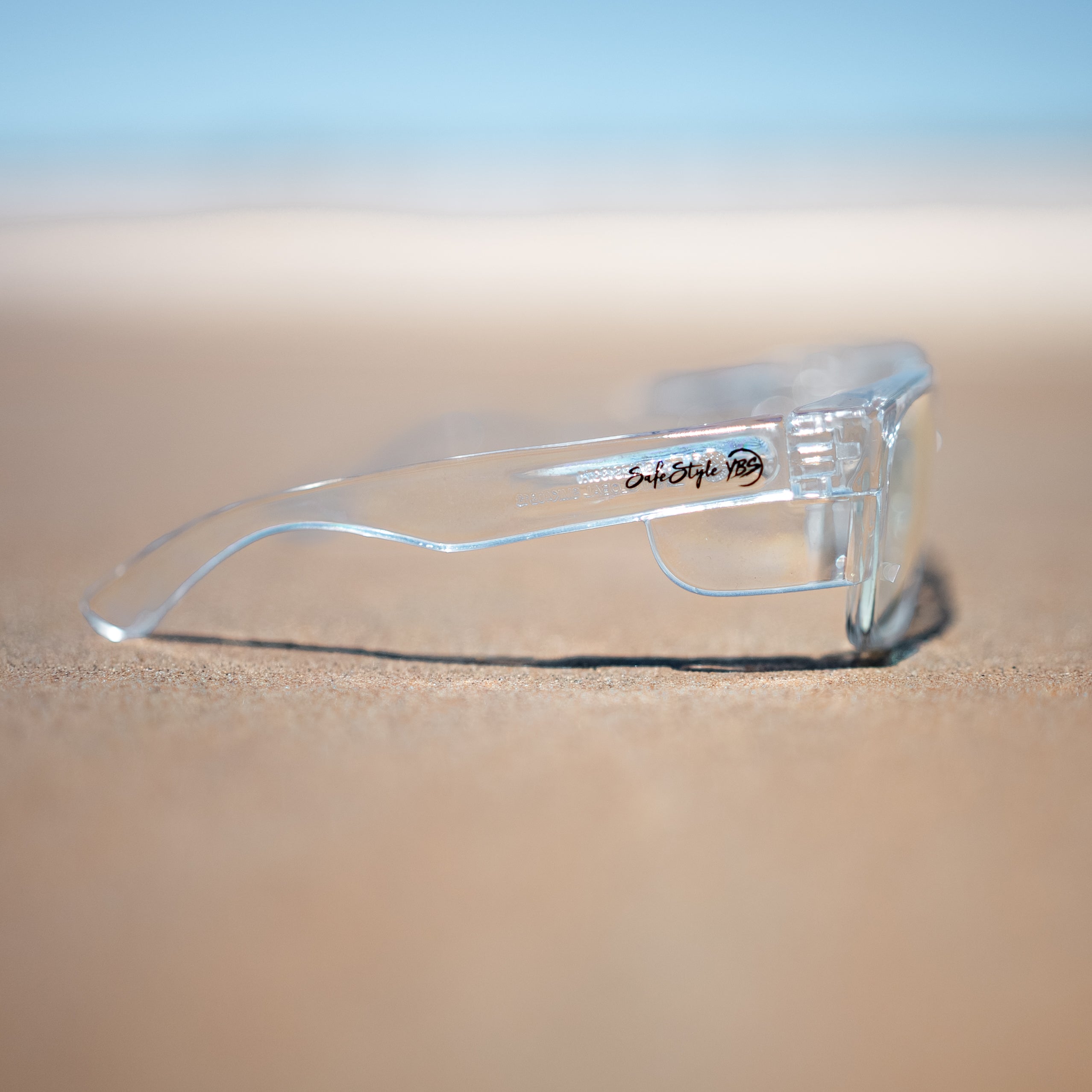 YBS x SafeStyle Safety Glasses Clear Frames / Clear Lenses.